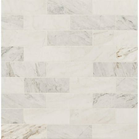 Msi Arabescato Venato White 4 In. X 12 In. Honed Marble Subway Tile, 15PK ZOR-NS-0040